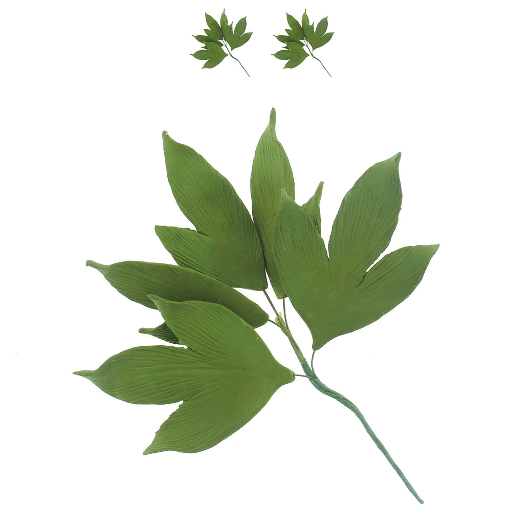 Peony Leaf  Spray  Cake Decoration by Chef Alan Tetreault, Global Sugar Art, 2 Count