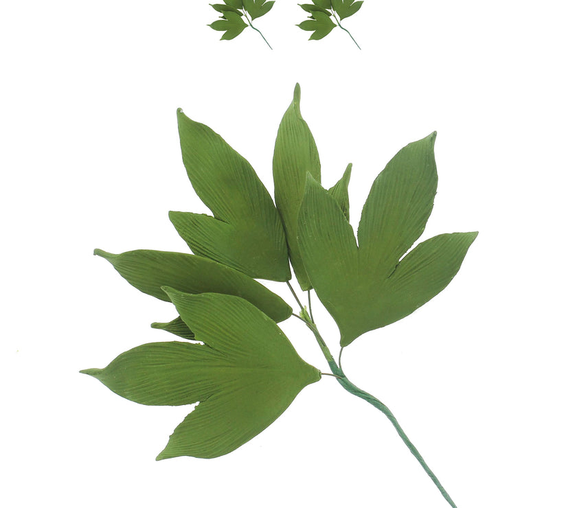 Peony Leaf  Spray  Cake Decoration by Chef Alan Tetreault, Global Sugar Art, 2 Count