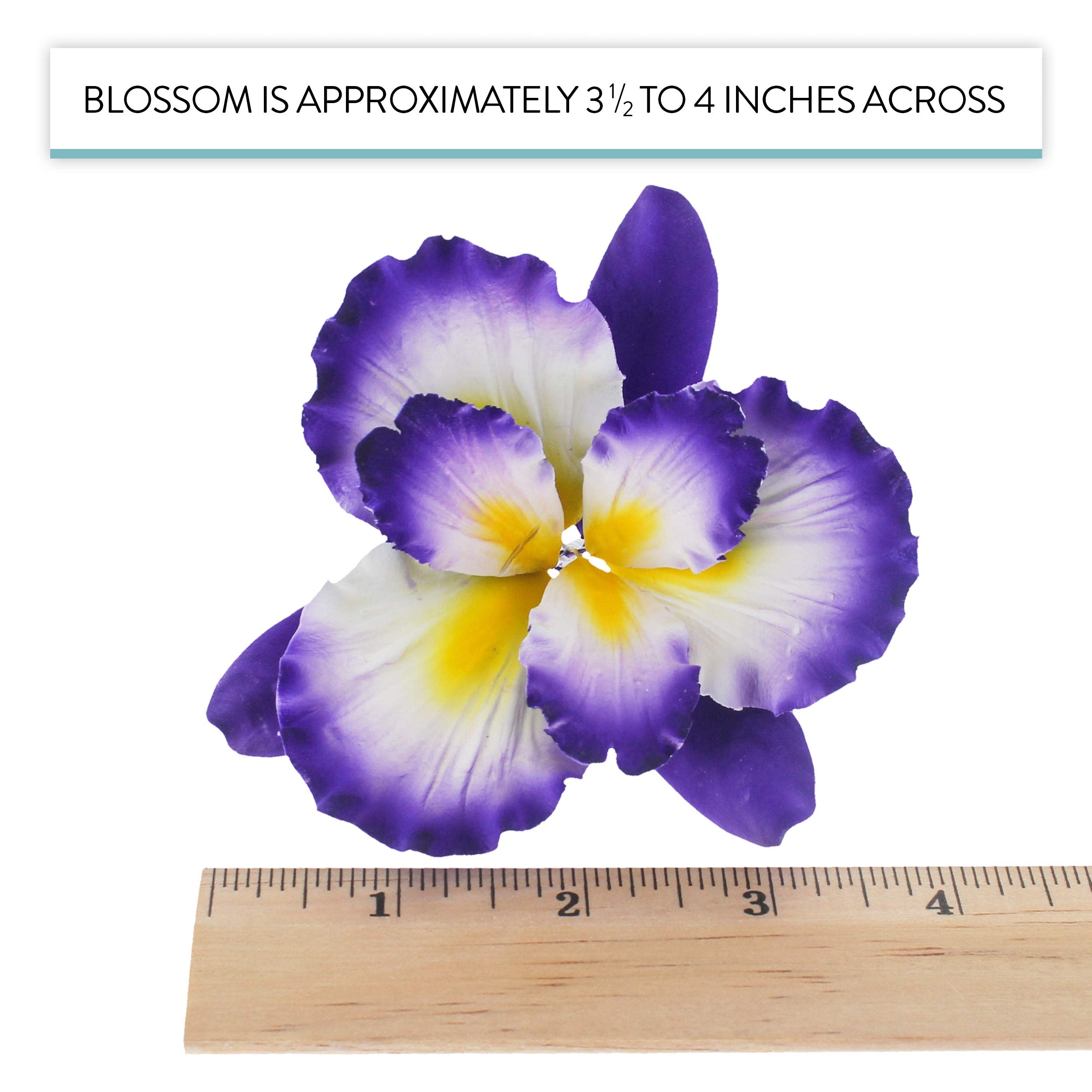 Dutch Iris Sugar Cake Flower, Cake Topper by Global Sugar Art, Purple