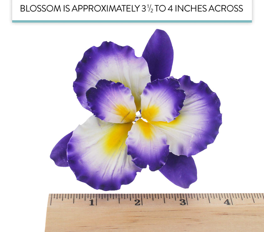 Dutch Iris Sugar Cake Flower, Cake Topper by Global Sugar Art, Purple