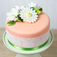 Global Sugar Art Sugar White and Green Anemone by Chef Alan Tetreault, 3 Count