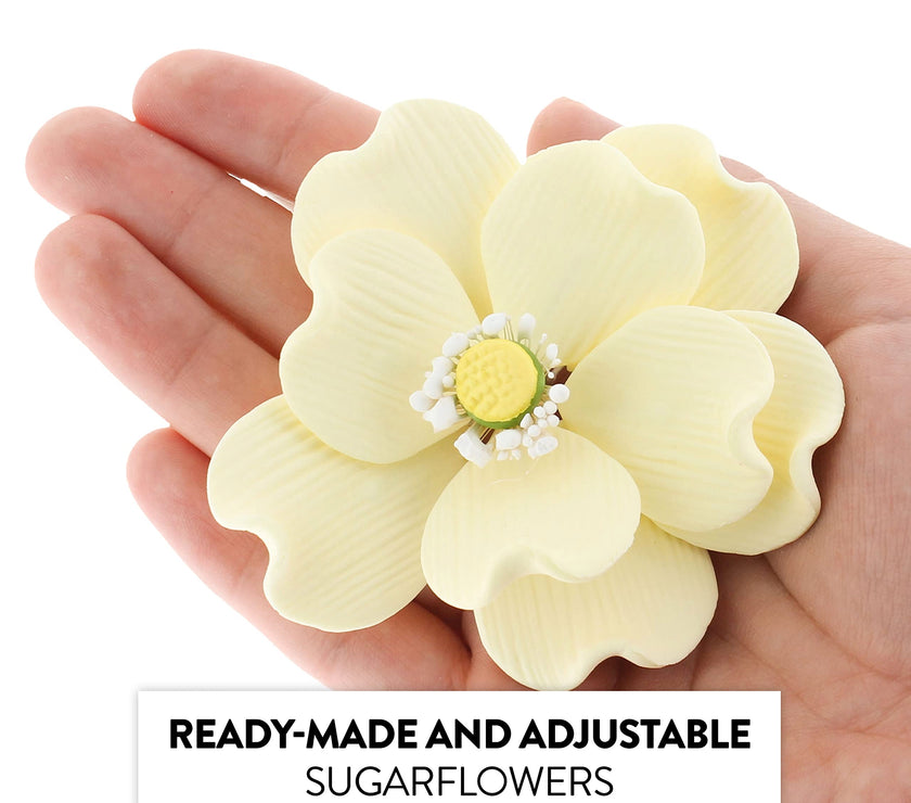 Wild Roses, Dogwood Rose Sugar Cake Flowers, by Global Sugar Art, Yellow