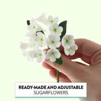 Stephanotis Spray Sugar Cake Flowers, by Global Sugar Art, White