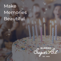 Global Sugar Art Blossom Sugar Wedding Cake Flowers with Pearl Stamens, White, by Chef Alan Tetreault