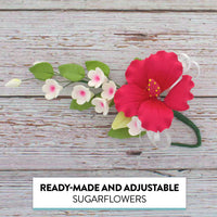 Red Hawaiian Cake Flower Hibiscus Sugar Flower Topper by Global Sugar Art