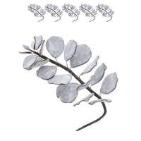 Eucalyptus Sugar Flowers for Cake Decorating, by Global Sugar Art, 5 Count, Silver