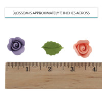 Roses & Leaves Gum Paste Cake Flowers 30 Count Sugar Flowers by Global Sugar Art