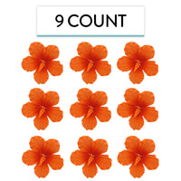 Hibiscus Sugar Cake Flowers, Orange Tropical Sugar Flowers, by Global Sugar Art