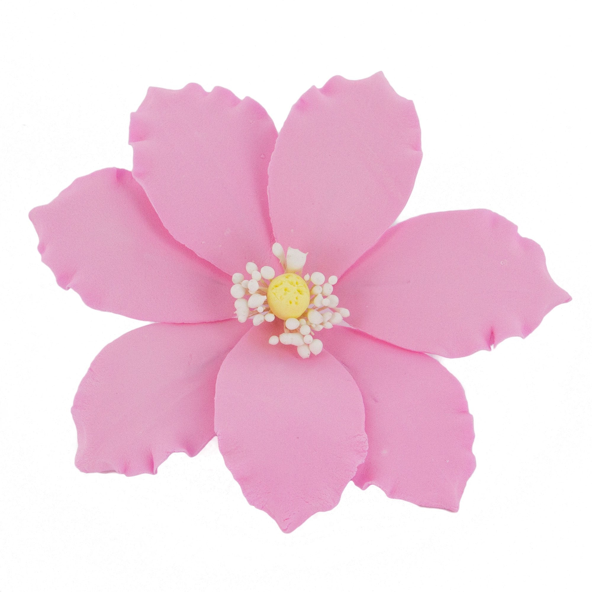 Clematis Gum Paste Sugar Cake Flowers by Global Sugar Art, Pink, 3 Count