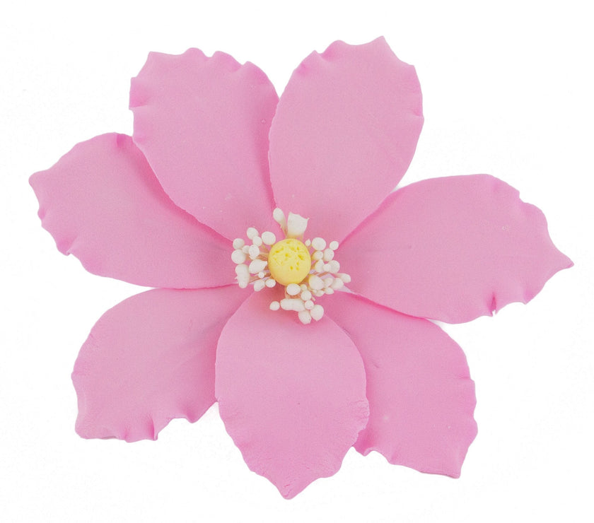 Clematis Gum Paste Sugar Cake Flowers by Global Sugar Art, Pink, 3 Count