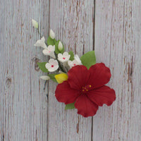 Red Hawaiian Cake Flower Hibiscus Sugar Flower Topper by Global Sugar Art