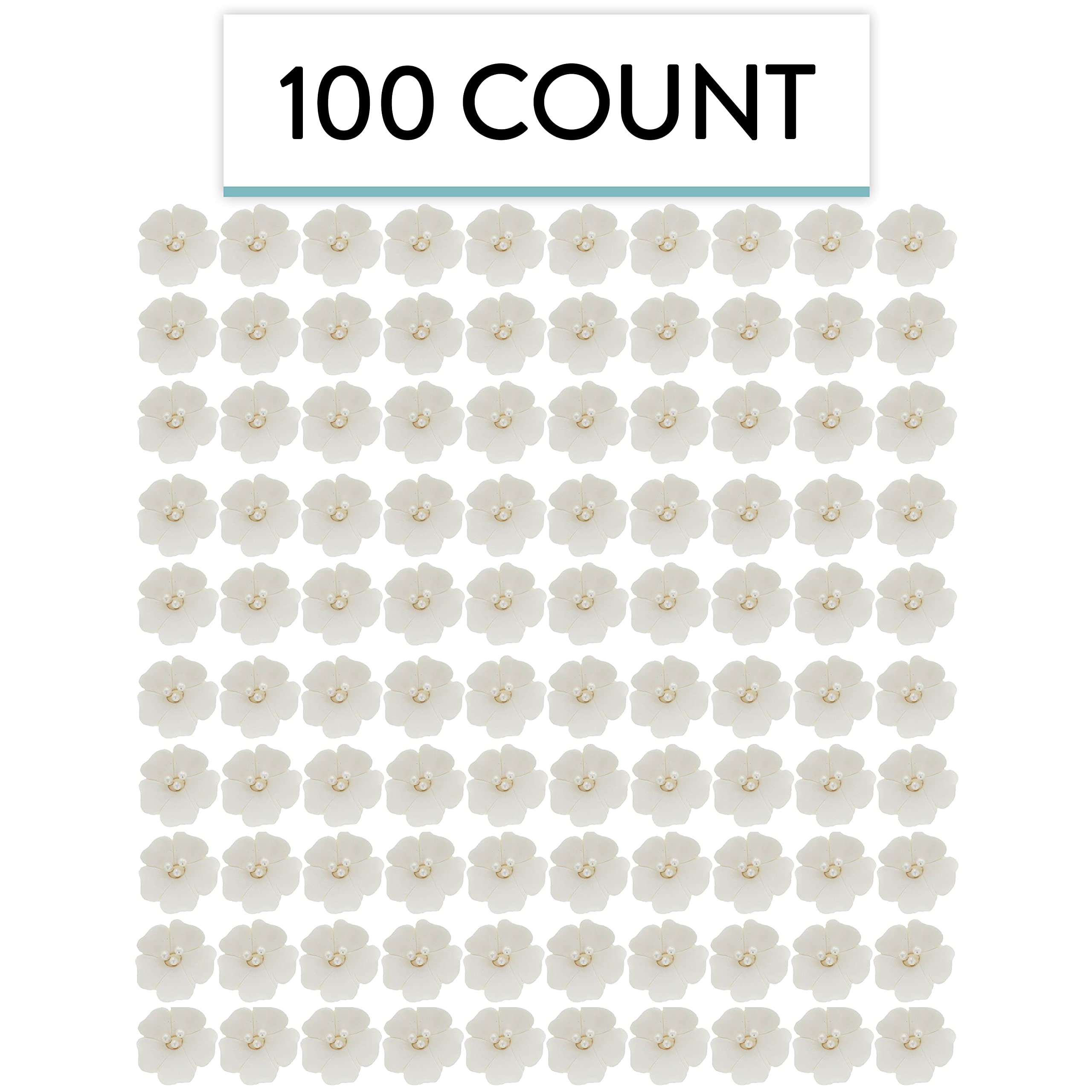 Global Sugar Art Blossom Sugar Wedding Cake Flowers with Pearl Stamens, White, by Chef Alan Tetreault