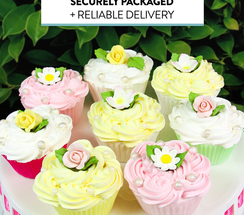 Roses, Blossoms & Leaves Gum Paste Cake Flowers 42 Count Sugar Flowers by Global Sugar Art