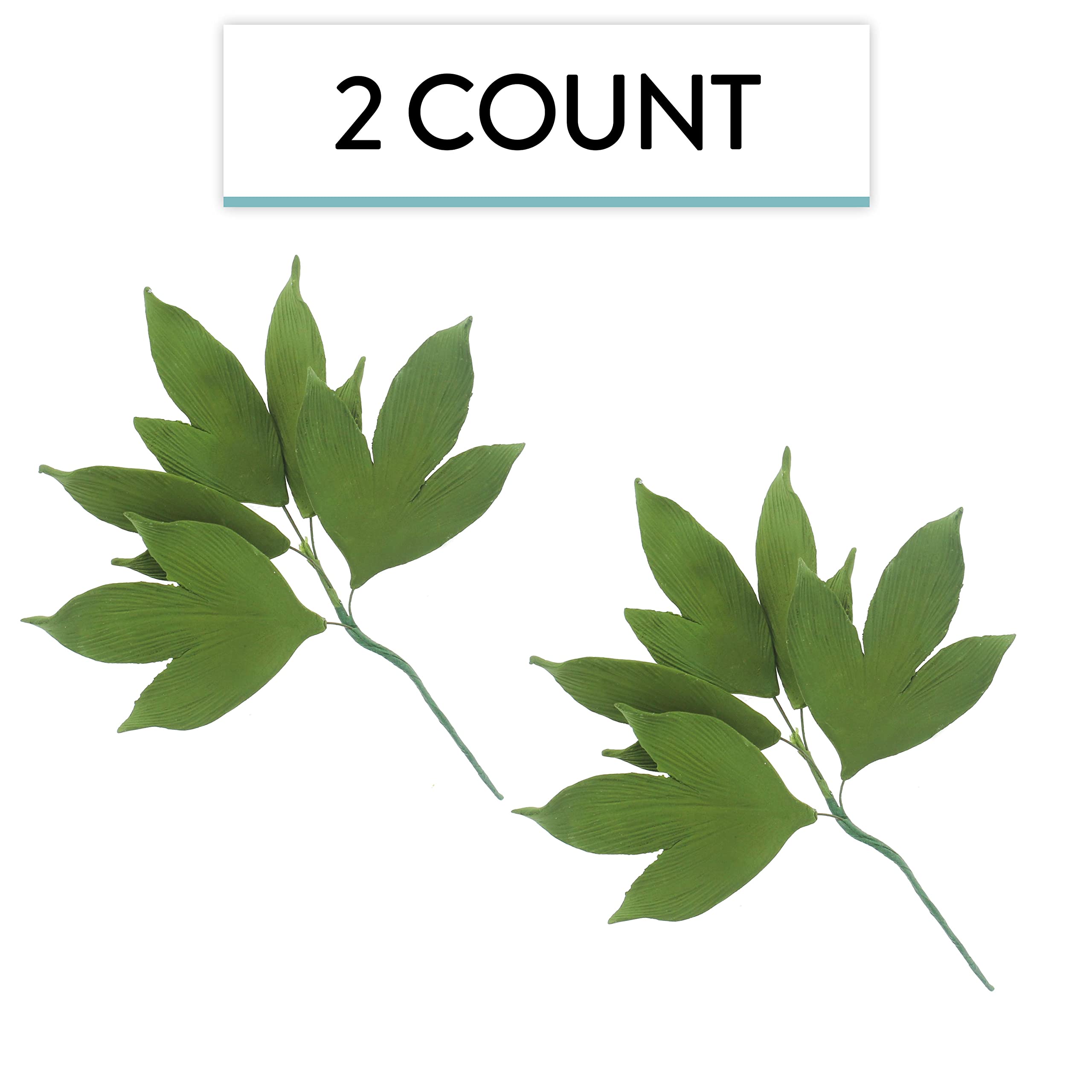 Peony Leaf  Spray  Cake Decoration by Chef Alan Tetreault, Global Sugar Art, 2 Count