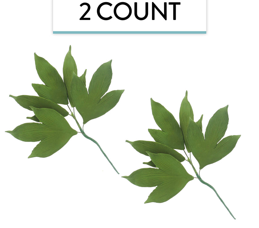 Peony Leaf  Spray  Cake Decoration by Chef Alan Tetreault, Global Sugar Art, 2 Count