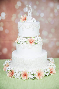 Hydrangea Blossoms Sprays, Sugar Cake Flowers by Global Sugar Art, 4 Count, White