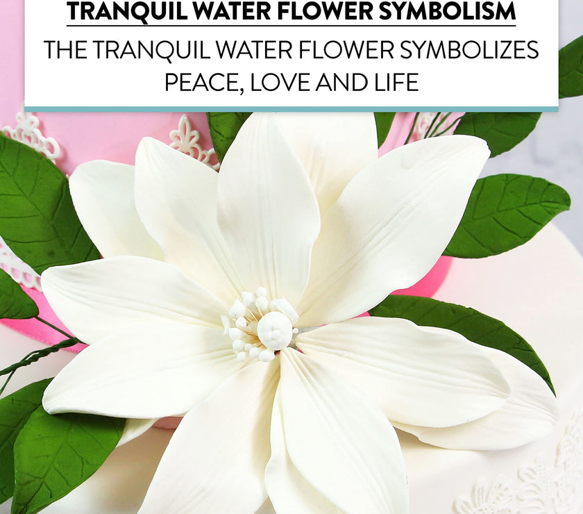 Tranquil Water Flowers, Decorative Sugar Cake Flowers by Global Sugar Art, 3 Count, White