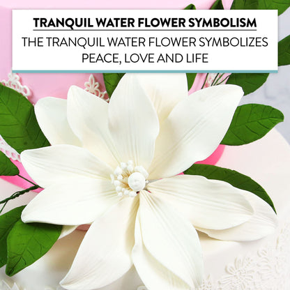 White Tranquil Water Flowers, 3 Count