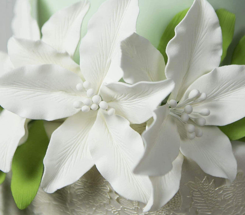 Easter Lily Sugar Flowers, Casablanca Lilies by Global Sugar Art, Extra Large, White, 3 Count