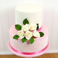 Peace Rose Sugar Flowers for Cake Decorating, by Global Sugar Art, Medium, White