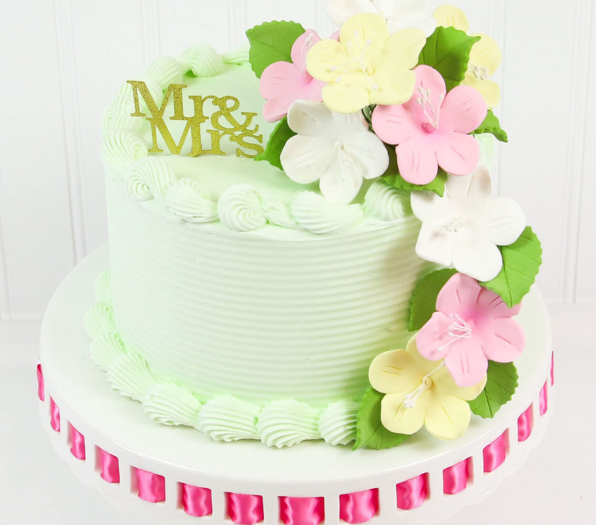Fruit Blossoms & Leaves Gum Paste Cake Flowers 18 Count Sugar Flowers by Global Sugar Art