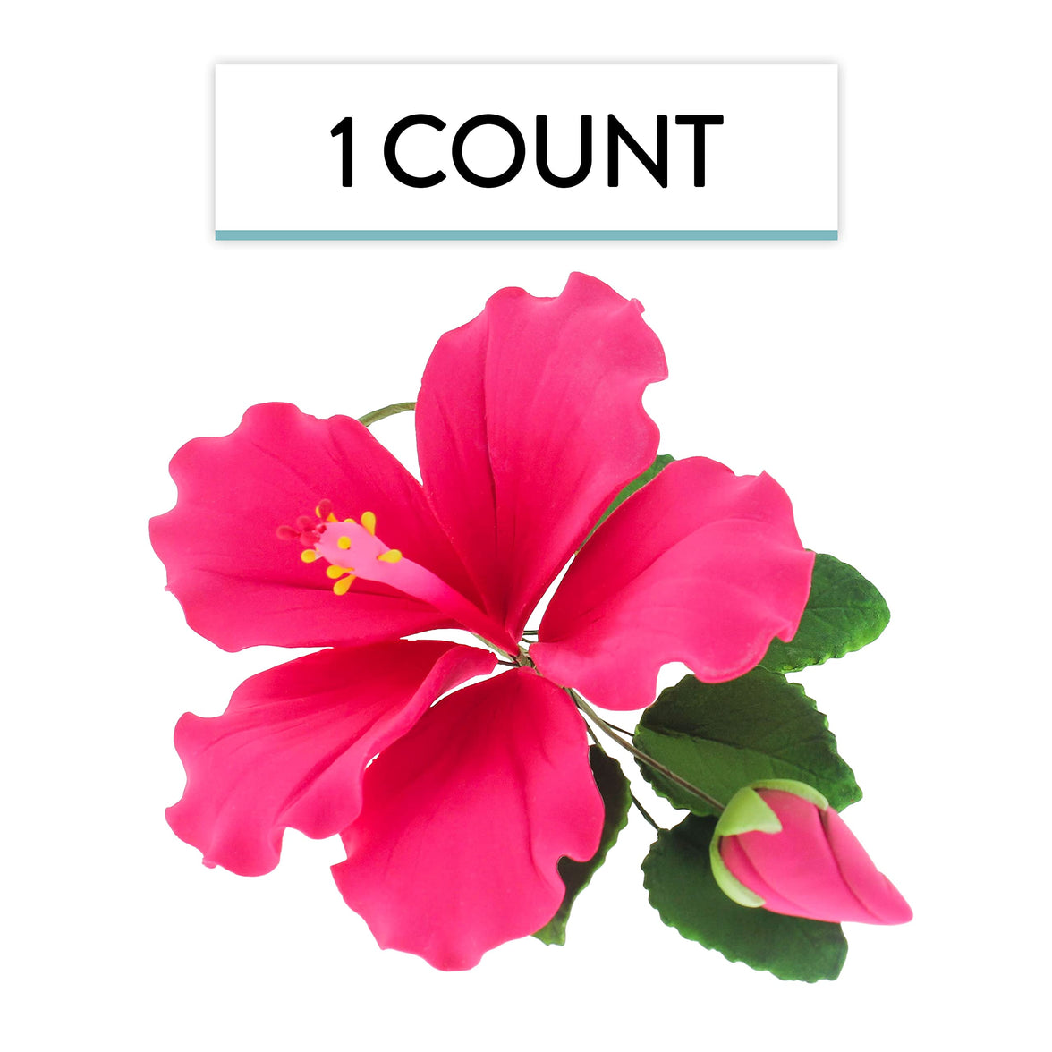 Tropical Hibiscus Sugar Cake Flower Spray by Global Sugar Art, Pink