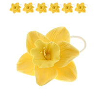 Daffodil Sugar Cake Flowers by Global Sugar Art, Yellow, 6 Count