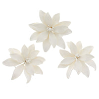 Tranquil Water Flowers, Decorative Sugar Cake Flowers by Global Sugar Art, 3 Count, White
