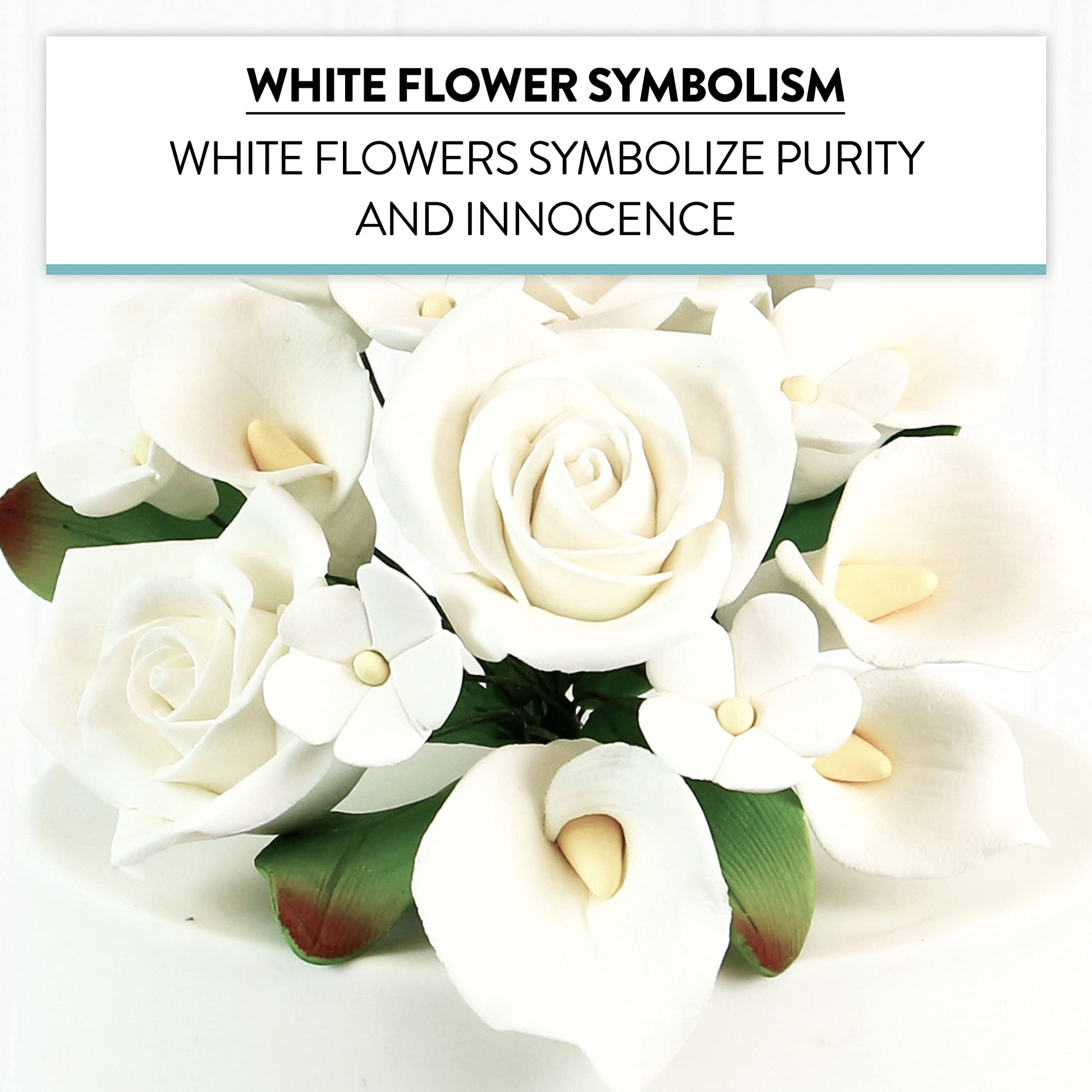 white calla lily symbolism White Calla Lily and Rose Bouquet for Wedding Cakes, 1 Count – Global Sugar Art