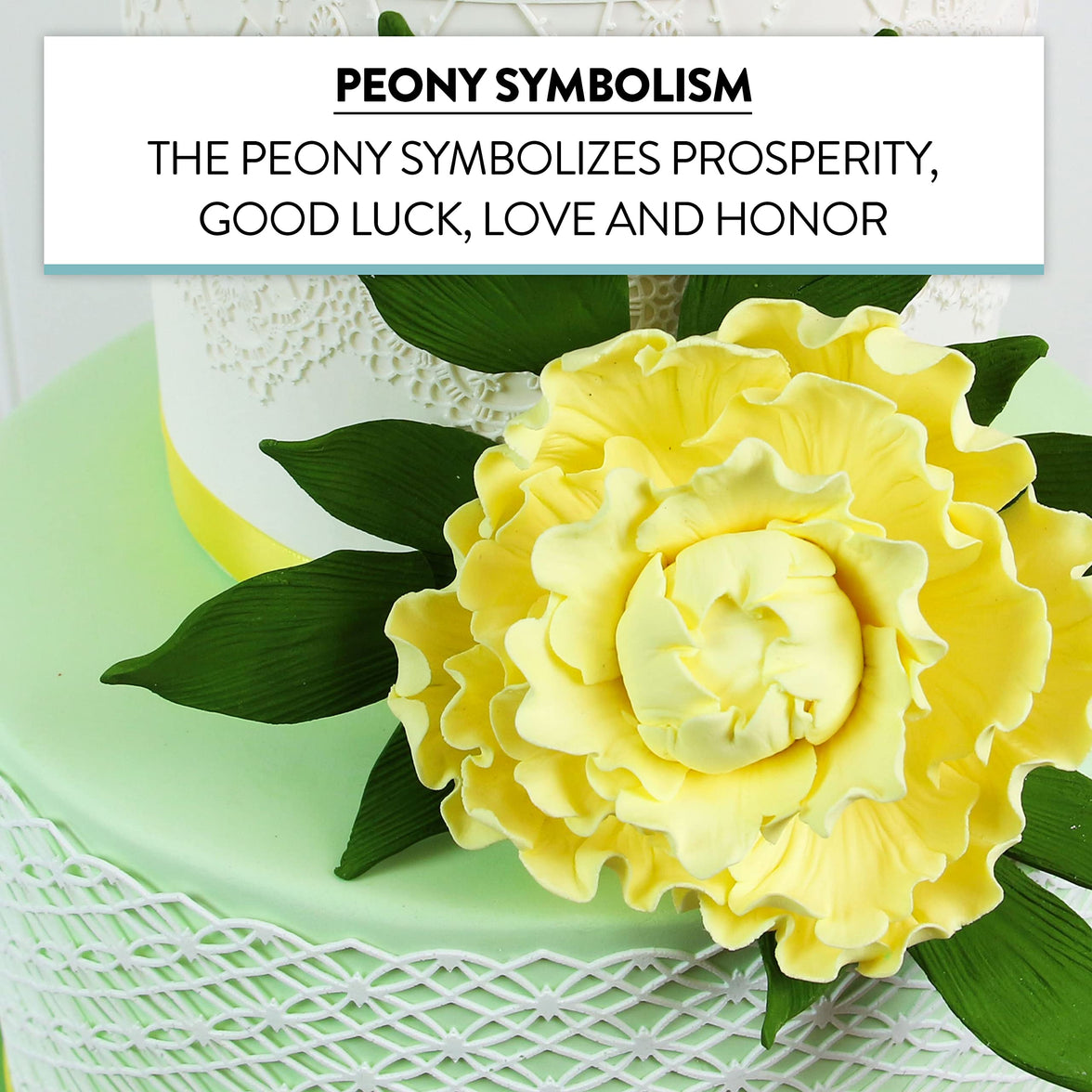 Premium Peony Sugar Flower by Global Sugar Art, Yellow