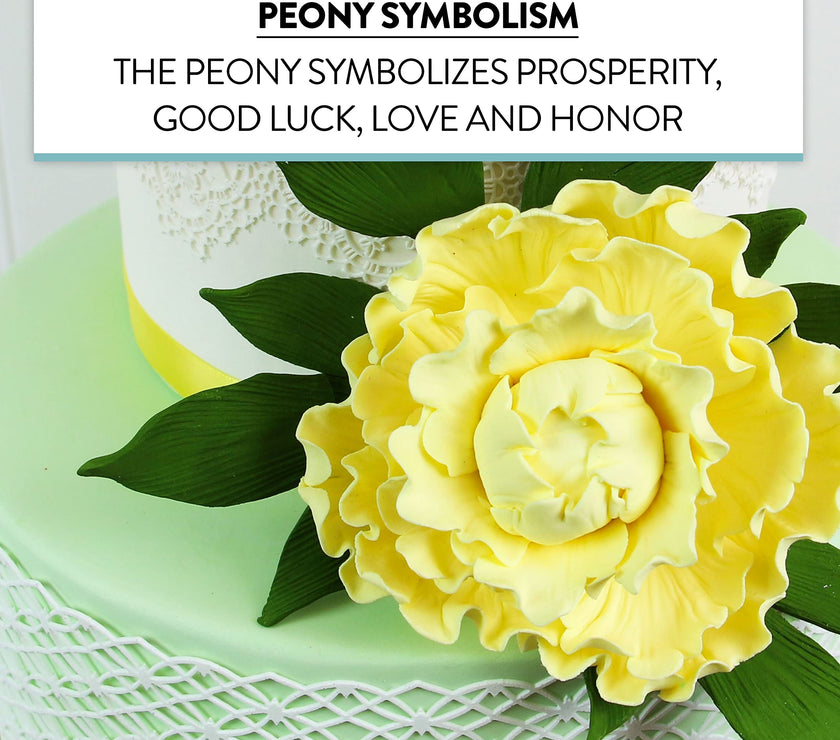 Premium Peony Sugar Flower by Global Sugar Art, Yellow