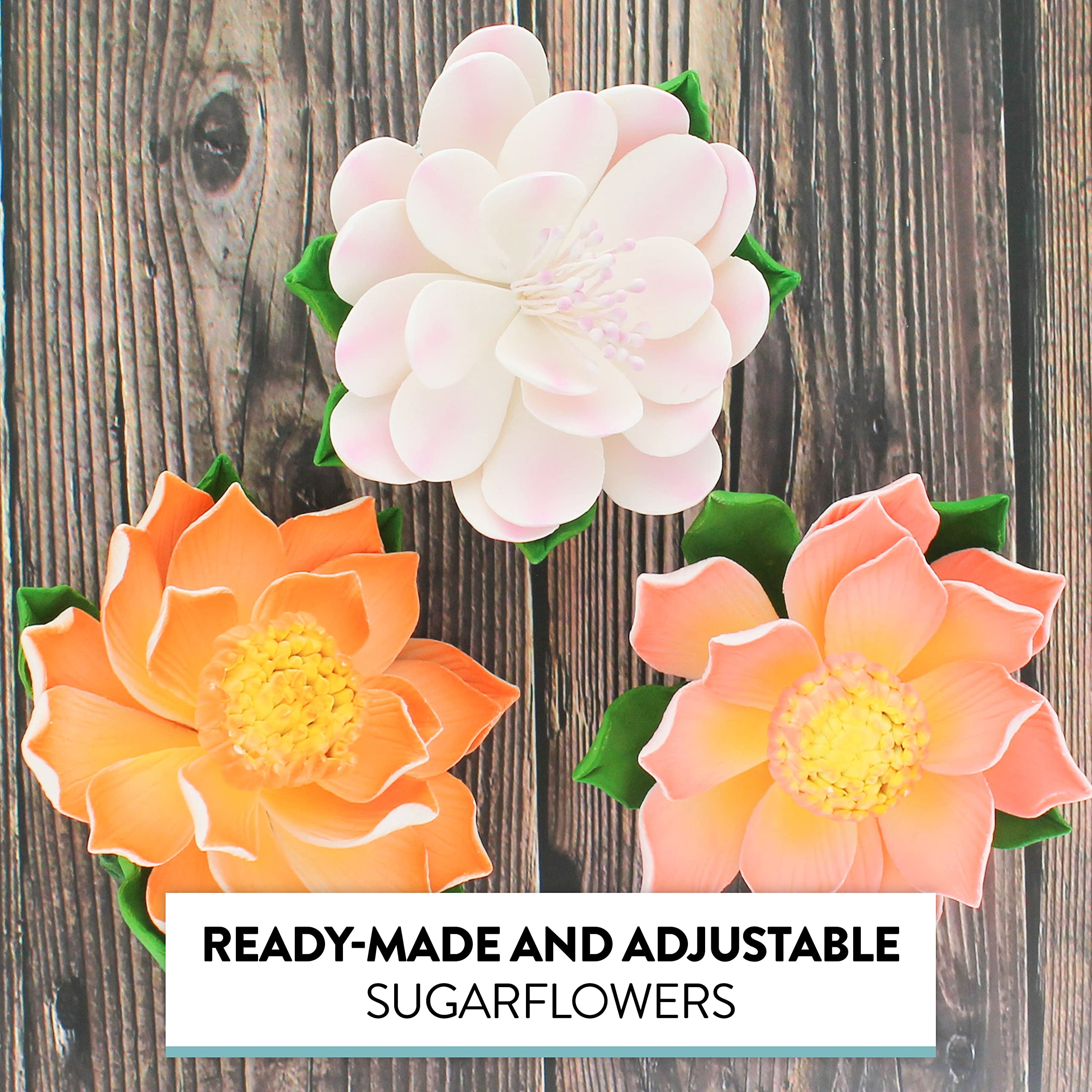 Protea Sugar Cake Flowers by Global Sugar Art, Assortment, 3 Count