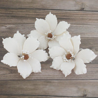 Clematis Gum Paste Sugar Cake Flowers by Global Sugar Art, White, 3 Count