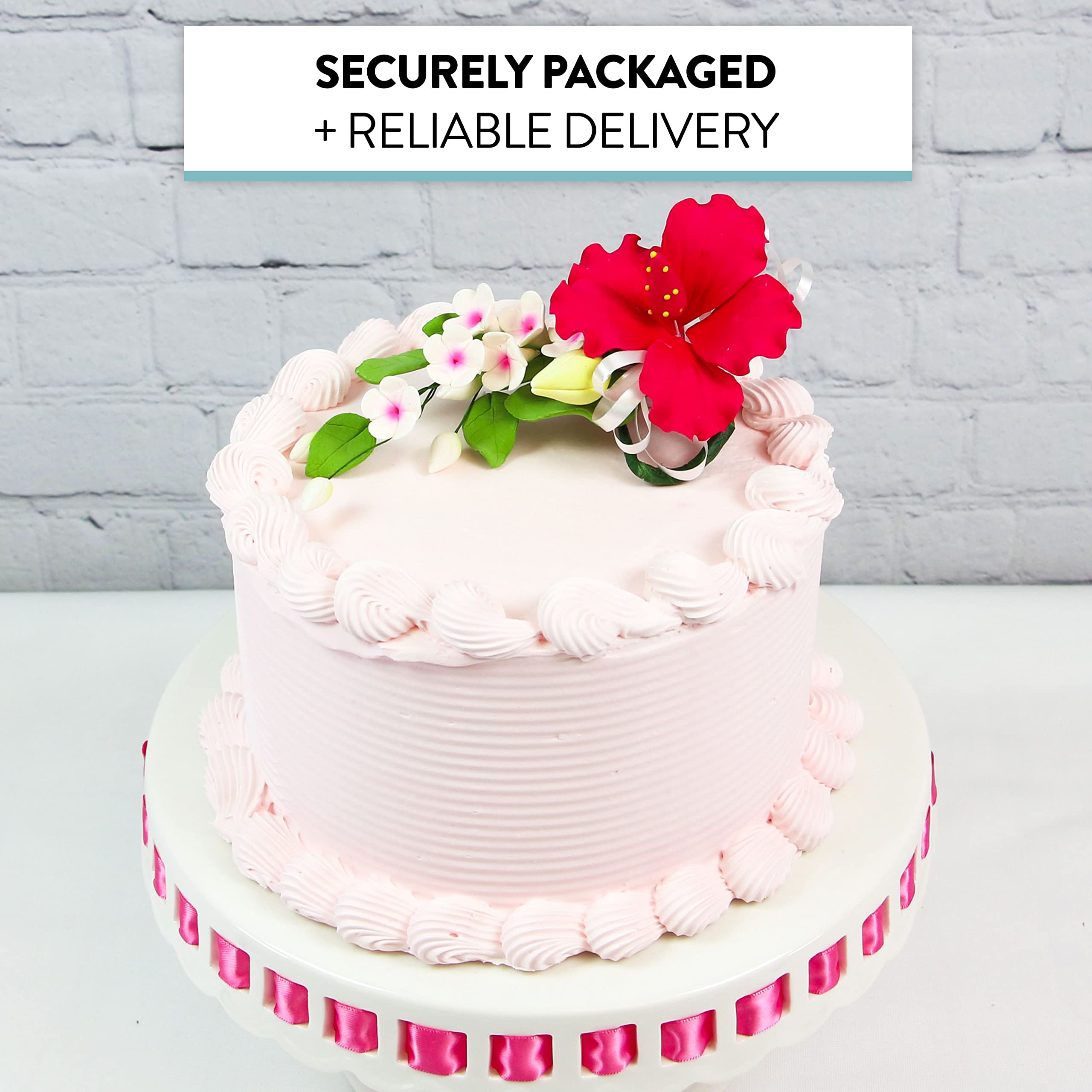 Red Hawaiian Cake Flower Hibiscus Sugar Flower Topper by Global Sugar Art