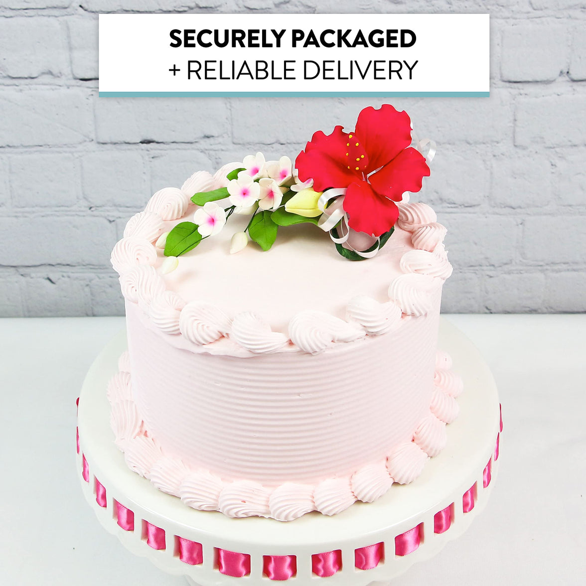 Red Hawaiian Cake Flower Hibiscus Sugar Flower Topper by Global Sugar Art