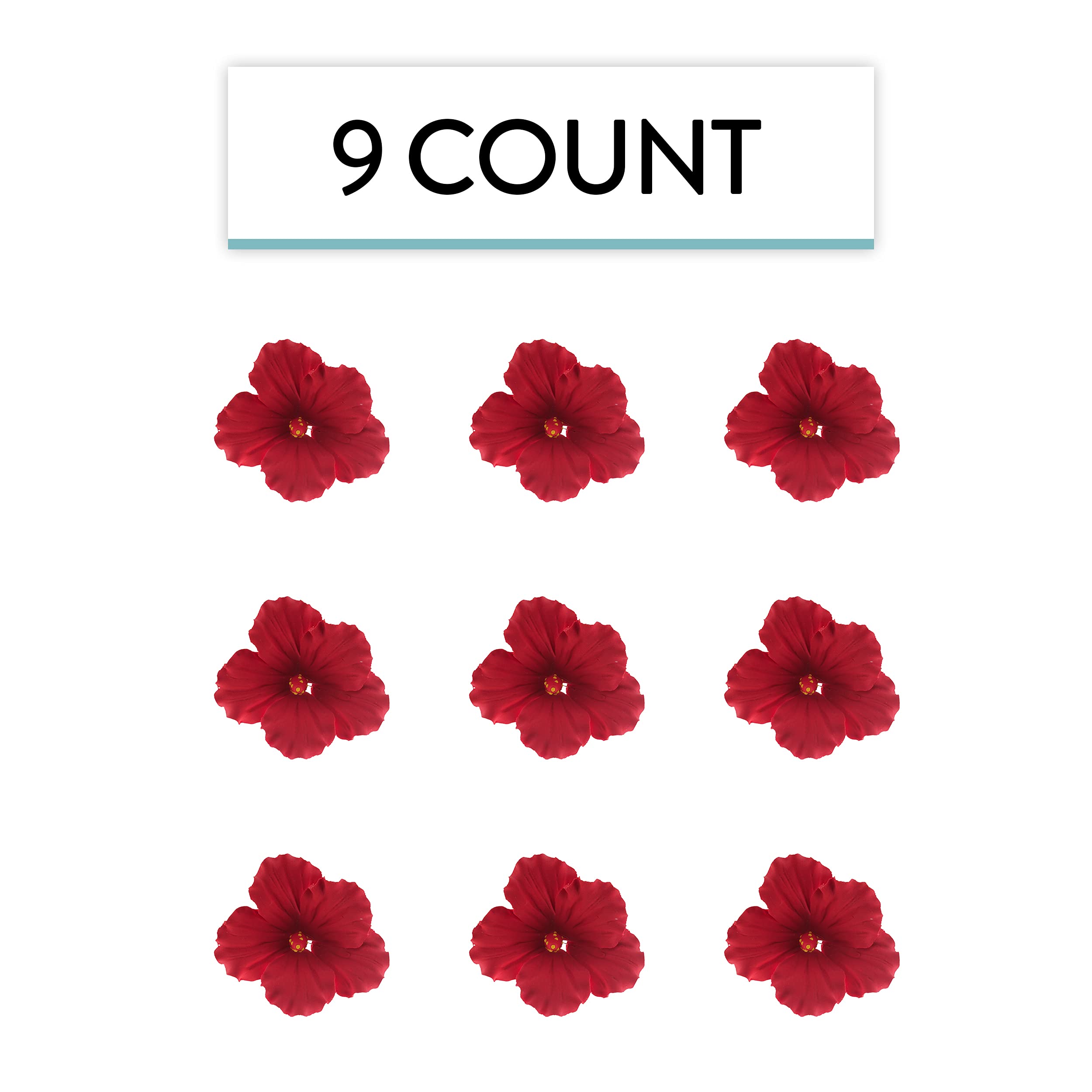 Hibiscus Sugar Cake Flowers, Red Tropical Sugar Flowers, by Global Sugar Art