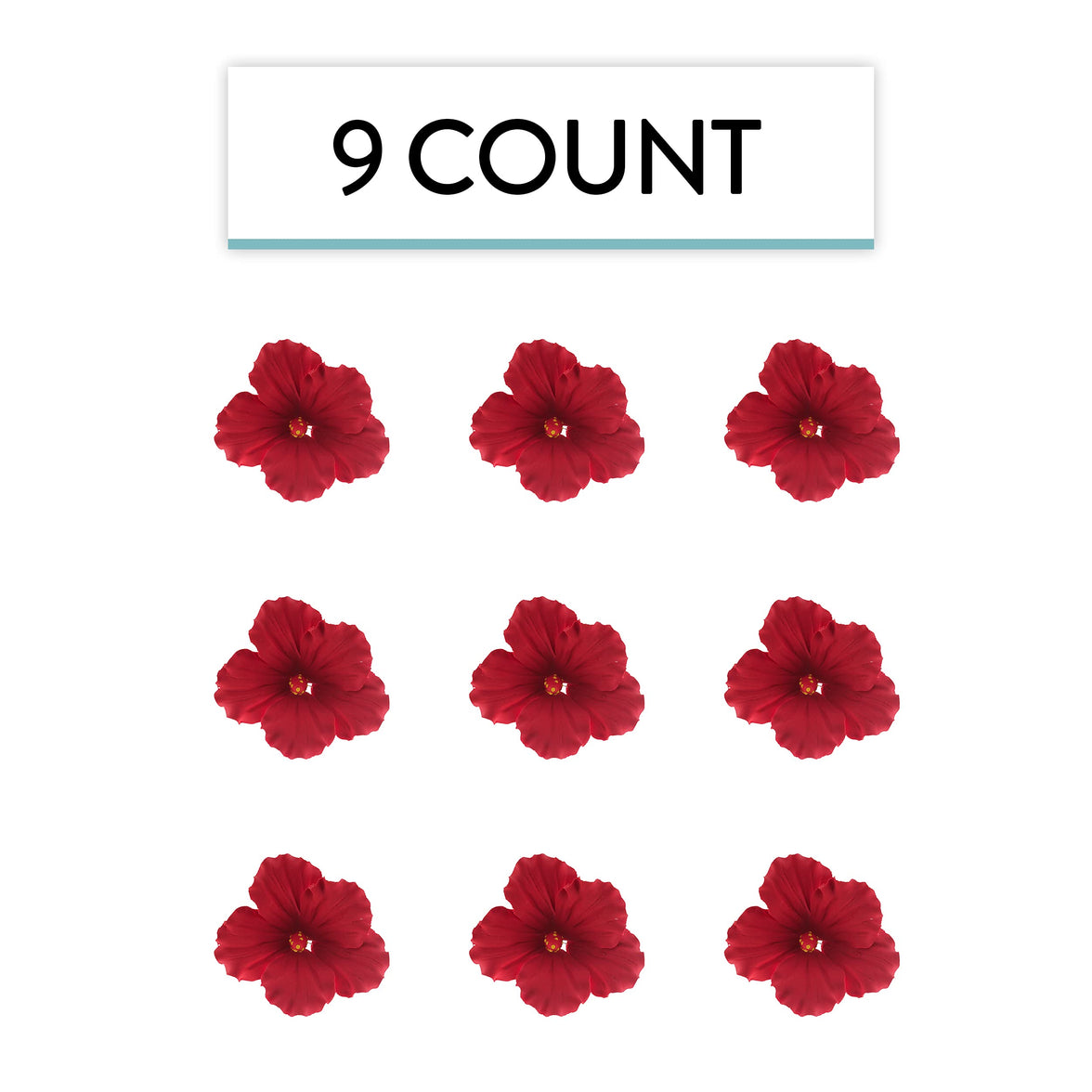 Hibiscus Sugar Cake Flowers, Red Tropical Sugar Flowers, by Global Sugar Art