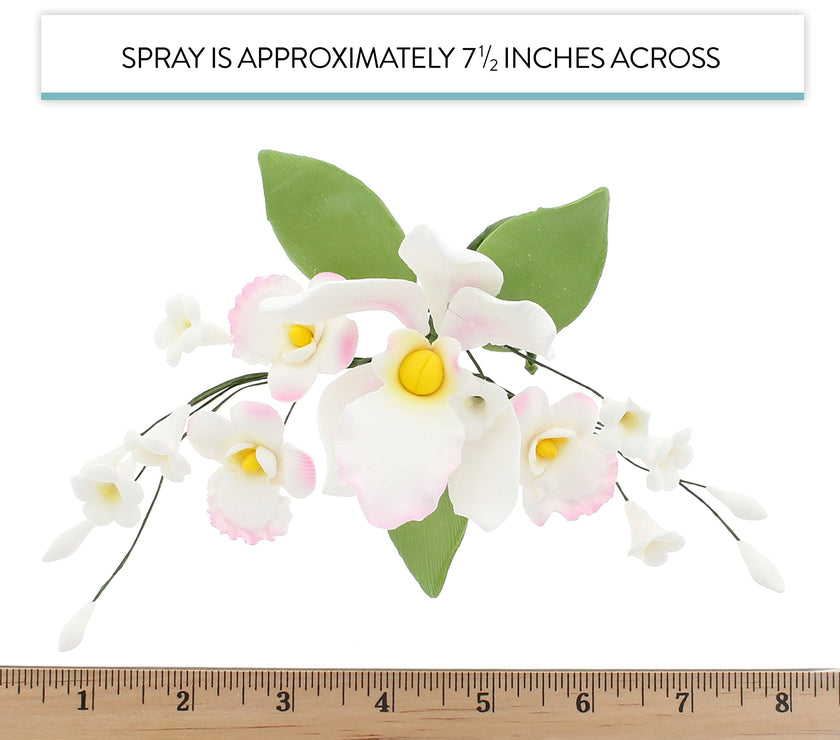 Orchid Sugar Cake Flower Sprays, Pink Cymbidium Orchid Spray, by Global Sugar Art