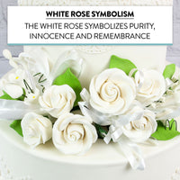 Petite Rose Spray, Sugar Flower Spray for Cakes, by Global Sugar Art, White 2 Count