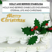 Christmas Holly Leaf Sprays for Cakes and Decorating, by Global Sugar Art