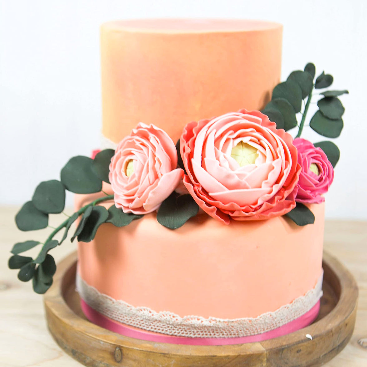 Eucalyptus Sugar Flowers for Cake Decorating, by Global Sugar Art, 5 Count, Green