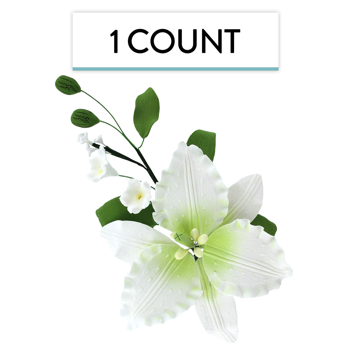 Sugar Lilies, Lily Flower Sprays, Cake Toppers by Global Sugar Art, White Casablanca Easter Lily Spray
