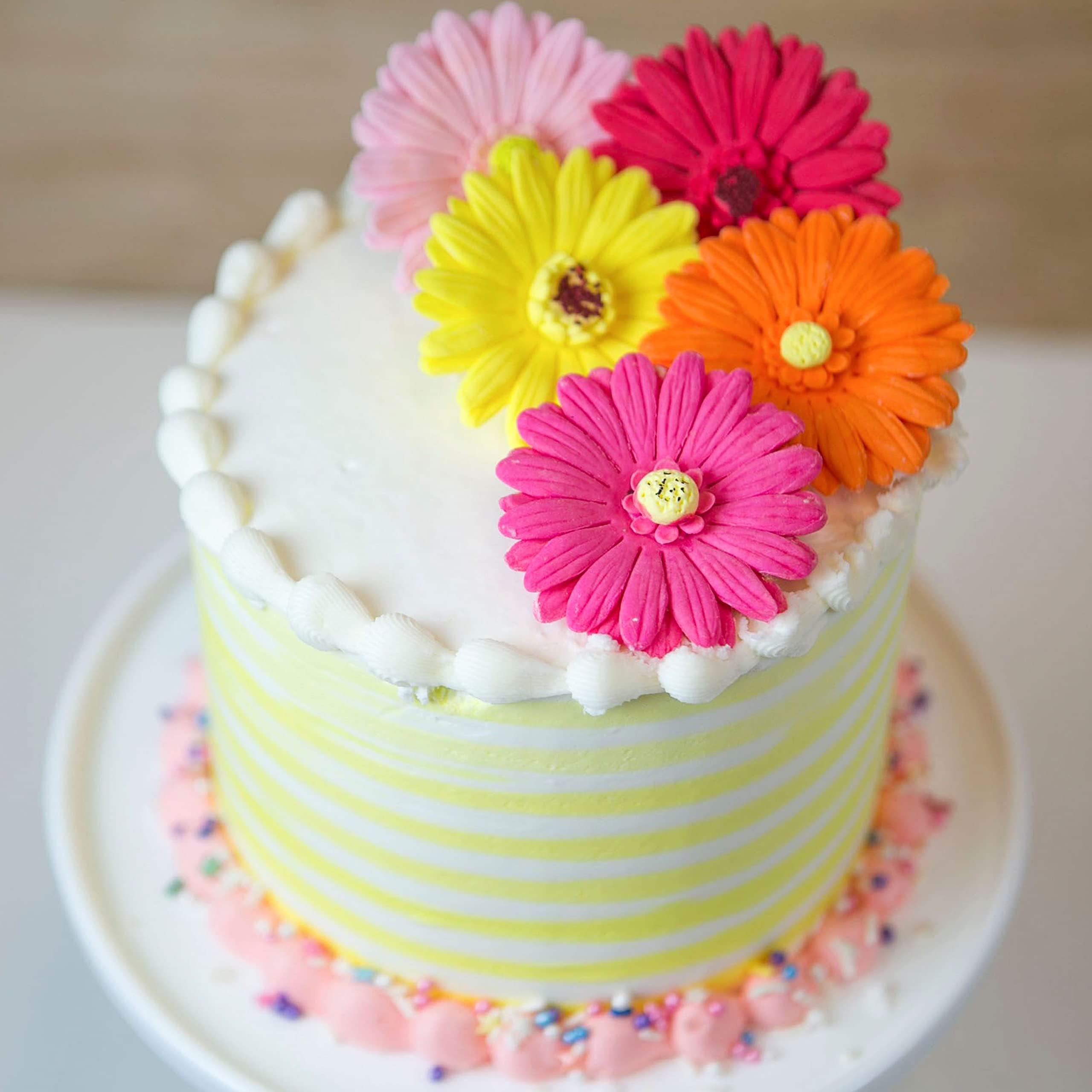 Global Sugar Art Gerbera Daisy Sugar Cake Flowers, Mixed Colors, 8 Count by Chef Alan Tetreault