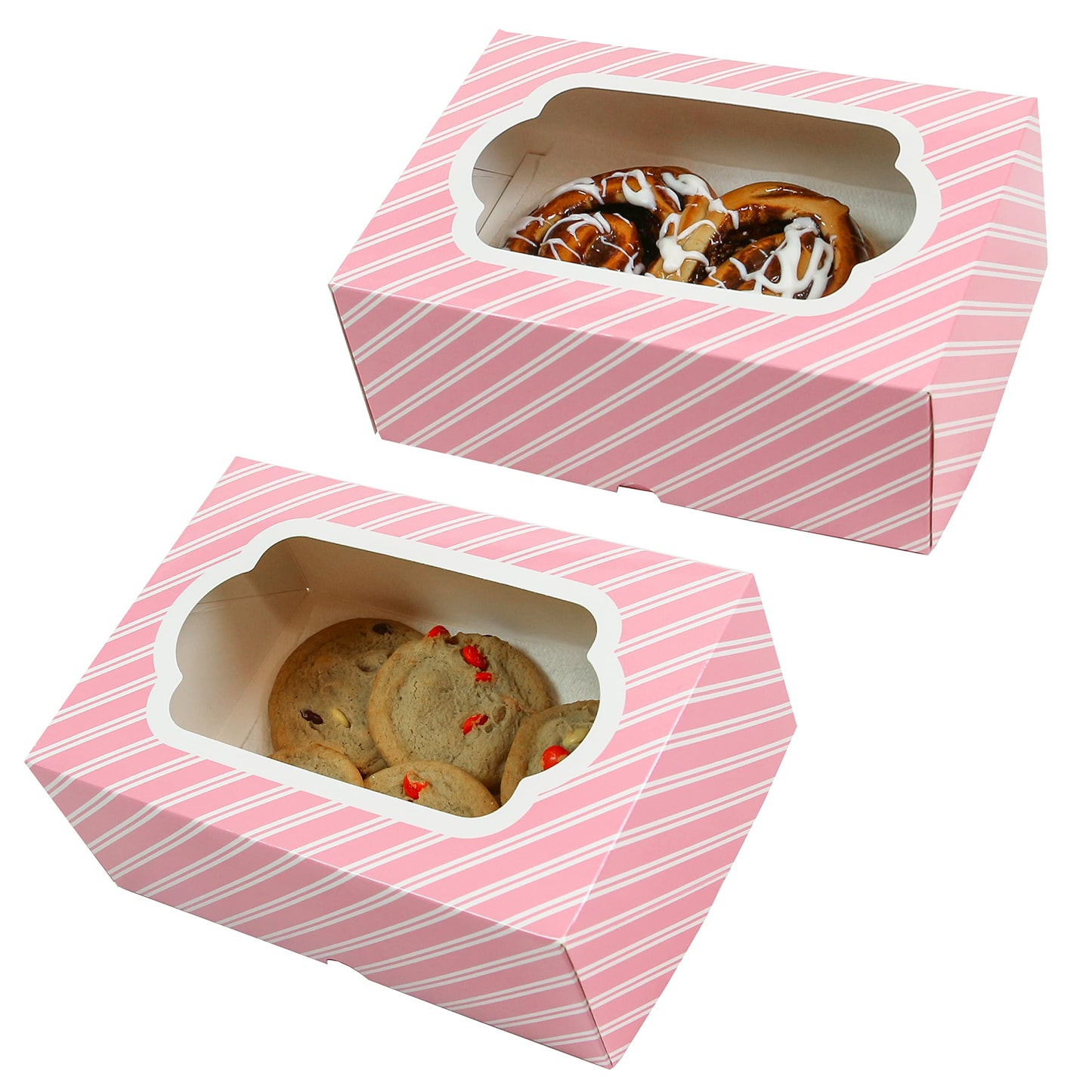 10 x 7 x 4 Inch Cupcake Box Muffin Box with Insert and Window