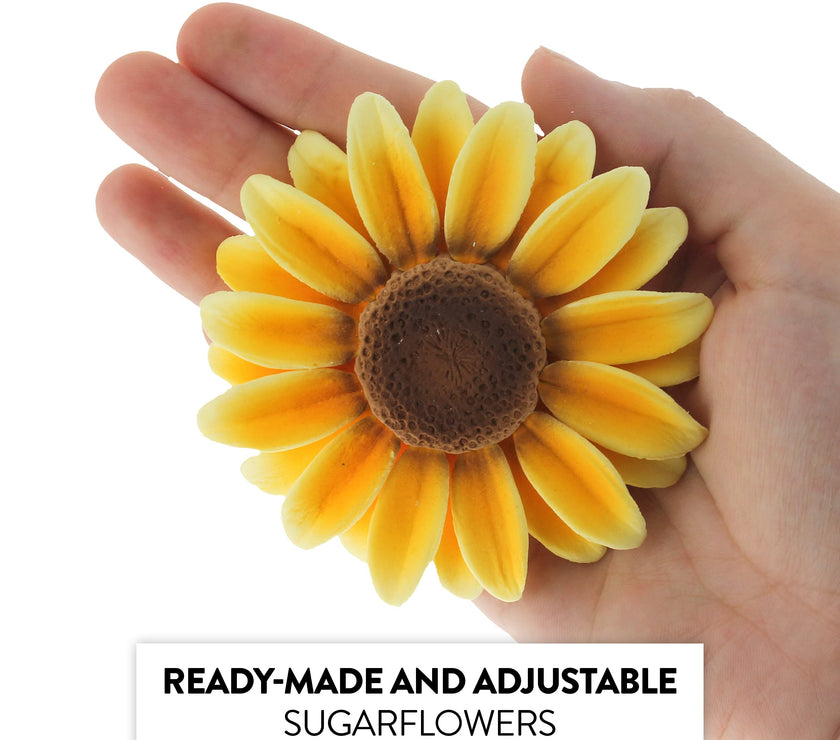 Sunflower Sugar Flowers for Cake Decorating, Fall Collection, by Global Sugar Art