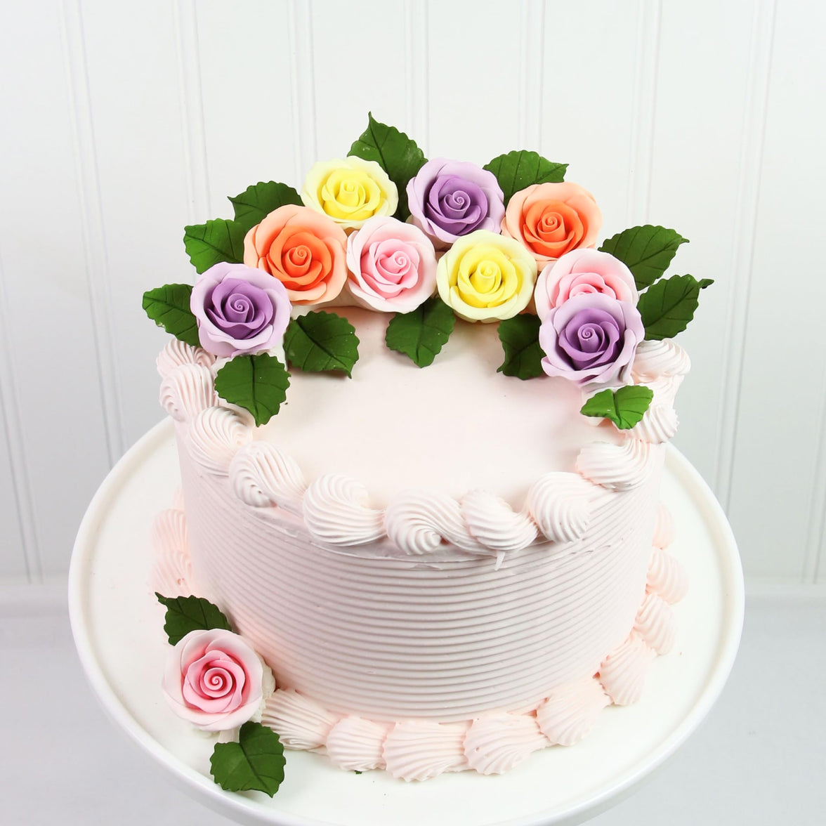 Premium Roses for Decorating Cakes and Cupcakes, by Global Sugar Art, Medium, Lavender Pink Yellow Peach