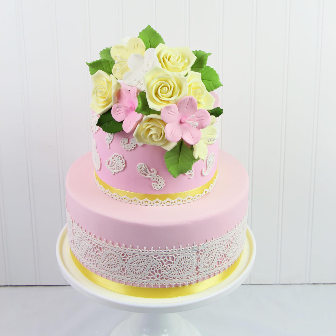 Fruit Blossoms & Leaves Gum Paste Cake Flowers 18 Count Sugar Flowers by Global Sugar Art