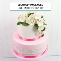 Peace Rose Sugar Flowers for Cake Decorating, by Global Sugar Art, Large, White