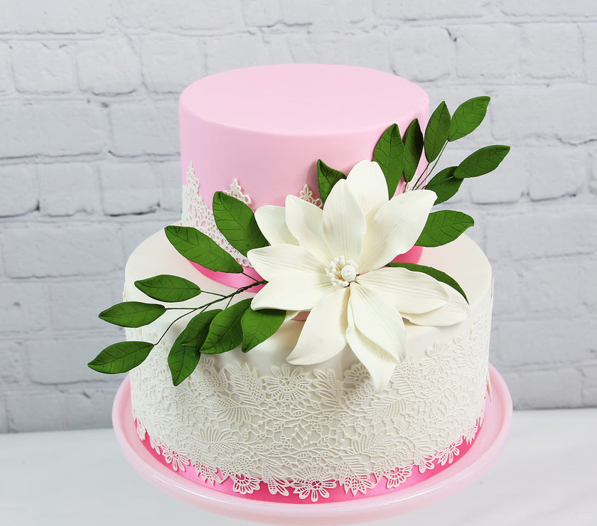 Tranquil Water Flowers, Decorative Sugar Cake Flowers by Global Sugar Art, 3 Count, White