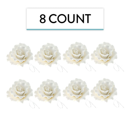 White Aussie Roses, 8 Count